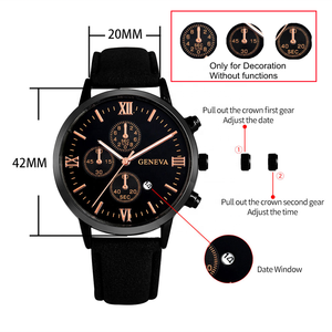 Fashion <strong>Watch</strong> Gift <strong>Set</strong> With Box Wrist <strong>Watches</strong> for Men Jewelry <strong>Sets</strong> <strong>Geneva</strong> <strong>Watch</strong> Bracelets <strong>Set</strong> Leather Wristwatches - Product Image 4
