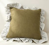 Housse de coussin 100% lin pur 170GSM carrée avec fermeture éclair dissimulée, housse de coussin décorative 45x45cm pour canapé et lit