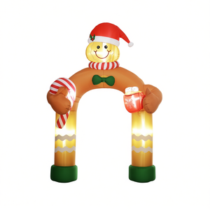 Muñeco de Nieve Inflable Navideño para Decoración de Jardín, Arco Iluminado de PVC, Decoración Unisex para Fiestas - Product Image 1