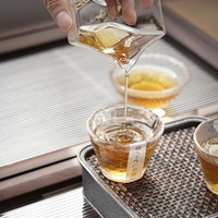 Vente en gros Style Japonais Mini Taille Marteau Motif Verre Tasse À Thé Gongfu Thé Transparent Tasse À Boire pour Matcha & Outil De Cérémonie Du Thé