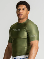 Tontons Factory – Nouveaux T-shirts et collants de compression sportifs personnalisés pour hommes, uniforme de BJJ, Rash Guard vert à manches courtes en polyester