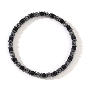 Vintage Black Hematite <b>Beaded</b> <b>Bracelets</b> <b>Men's</b> Jewelry Double Layer Stacked Bangle for Birthday Gifts - Product Image 3