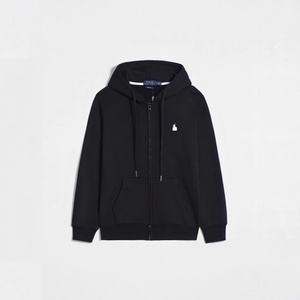 <span class=keywords><strong>Felpa</strong></span> <span class=keywords><strong>con</strong></span> <span class=keywords><strong>cappuccio</strong></span> da <span class=keywords><strong>uomo</strong></span> tinta unita slim fit <span class=keywords><strong>con</strong></span> logo, cardigan <span class=keywords><strong>con</strong></span> zip foderato in pile, sensazione di alta qualità per la primavera - Product Image 2