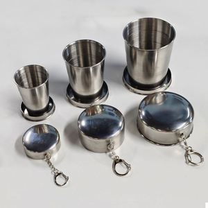 Different Capacity Stainless Steel Folding Drinking <b>Cups</b>,<b>Camping</b> Collapsible <b>Cups</b> for Outdoor Travel - Product Image 1