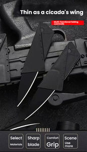 Cuchillo plegable para tarjetas de crédito, multifunción, para exteriores, juego de cuchillos tipo messer. - Product Image 6