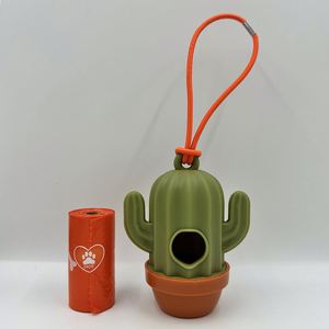 Customized Eco-Friendly Portable Outdoor Pet Poop Bag Dispenser Cactus Shaped Waste Bag Picker Storage Holder Made Plastic - Product Image 3