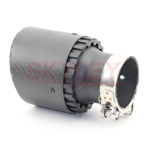 1 Piece Xe New Gear Shape Matte sợi carbon exhaust Mẹo Muffler Mẹo Đuôi Ống kết thúc mà không có logo - Product Image 3