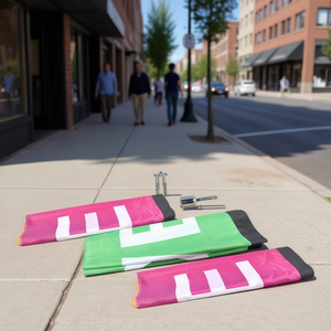 Kit de Banderas de Plumas, 3 Piezas, Poliéster, Impresión Digital, Asta de Aluminio, Promoción Empresarial, Publicidad, Modelo D0100HA846G - Product Image 2