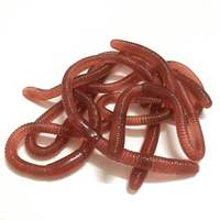 Cacing Tanah PVC Merah Umpan Pancing Buatan 8cm 10cm Umpan Lunak dengan Bau Amis untuk Perlengkapan Memancing Anak Perempuan & Laki-laki