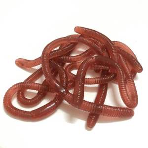 Gusanos Artificiales Rojos de Simulación de Lombriz, 8cm 10cm, Señuelos Blandos con Olor a Pescado para Equipo de Pesca de Niñas - Product Image 3