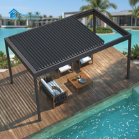 Pergola Commerciale en Aluminium Sweet Home avec Lames Rétractables Électriques, Pavillon Extérieur Étanche pour Hôtels et Complexes Hôteliers