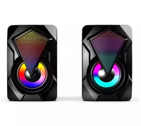 Speaker Stereo Berkualitas Tinggi X2 dengan Kabel, Lampu LED Warna-warni Pelangi, Speaker Gaming Berkabel USB untuk PC Laptop