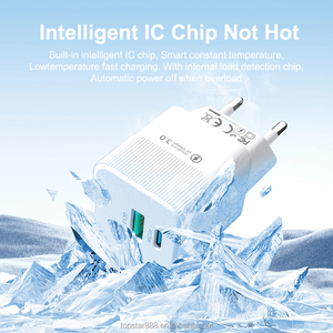 Nhà Máy Giá USB Loại C QC3.0 nhanh tường sạc 2 cổng USB + Loại C PD 25 Wát du lịch di động sạc điện thoại di động Adapter - Product Image 6