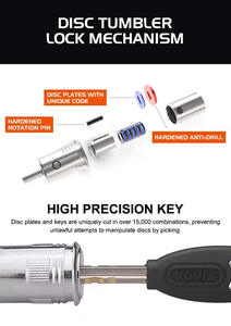 Chaîne robuste de haute sécurité et serrure en <span class=keywords><strong>U</strong></span> combinée serrure de vélo épaisse pour <span class=keywords><strong>scooter</strong></span> et vélo électrique petit disque en <span class=keywords><strong>U</strong></span> pour un rangement facile - Product Image 4