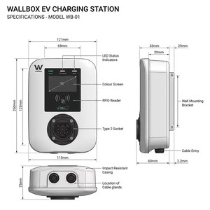 Cargador Rápido de Pared Tipo 2 para Reino Unido y UE, 7kW-22kW, Nuevo OCPP 1.6J, IP65, 2-3 Años de Garantía, WIFI 6 - Product Image 3