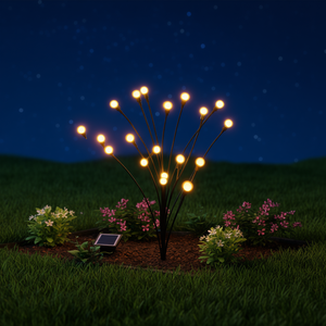 Lampes solaires de jardin Firefly Swaying, lot de 4, éclairage décoratif extérieur, LED blanc chaud, IP65, en plastique, autoportantes - Product Image 2