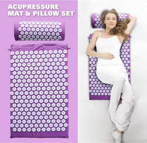 Phenitech FY-MP01 Juego de almohada y colchoneta de acupresión eléctrica con bolsa de tela de poliéster + control de temporización BS para relajación corporal y alivio del dolor de cuello/espalda - Product Image 4