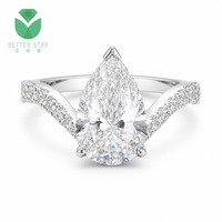 Bague en diamant de laboratoire en forme de poire de 1 carat, véritable et tendance, pour femme, plaquée or 18 carats, certifiée IGI, idéale pour les mariages et les cadeaux, de la marque Better Star Custom