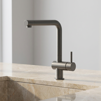 Robinet de cuisine gris anthracite avec douchette extractible, monocommande, rotation à 360°, mitigeur d'évier, design économe en eau