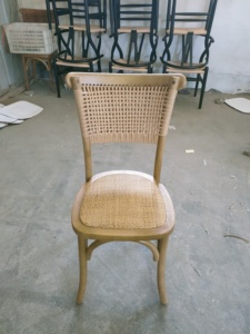 आधुनिक शैली ठोस शादी डाइनिंग चेयर रतन सीट लकड़ी के बाहरी पार्कों के लिए रहने वाले कमरों के लिए - Product Image 6