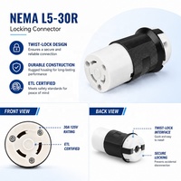 NEMA L5-30R Kilitlemeli Priz 30A 125V 2 Kutuplu 3 Telli Endüstriyel Sınıf Ağır Hizmet Tipi Priz Çıkışı DIY AC Güç