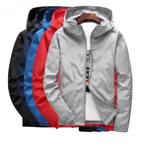 M-7xl Lightweight Wind Breaker Waterproof Sports Jacket Custom Jacket with Hood For Men