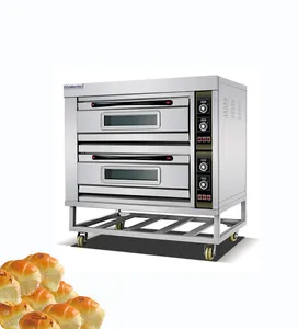 高品质2层4托盘烤箱烘焙甲板烤箱，带烘焙设备的燃气/电发酵