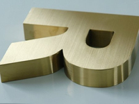 Enseigne murale personnalisée en acier inoxydable finition miroir, lettres en métal, lettres 3D en titane doré pour entreprise, Letras Metalicas