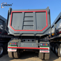 Semi-remorque à benne arrière à 3 essieux de 40 tonnes pour le transport de marchandises en vrac et de matériaux de construction
