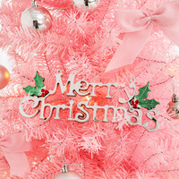 2026 Neuester Stil Leichter Künstlicher Rosa Beschneiter Weihnachtsbaum 40 Lichterketten PVC-Material für Innenräume Party Einkaufszentrum