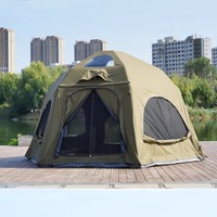 Tente gonflable de 4,5 m, tente dôme gonflable en polyester 210D imperméable, tente pneumatique de camping en plein air