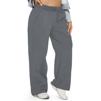 Pantalon décontracté taille haute coupe droite ample en soie de lait pour femme, grande taille, avec poches et cordon de serrage