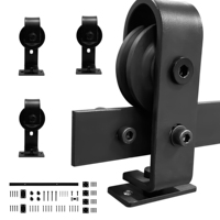Kit de Herrajes RHETECH de Latón para Puerta Plegable de Granero con Soporte de Pared y Diseño Moderno para Uso en Exteriores y Salas de Estar