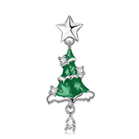 Usine En Gros Série De Noël S925 En Argent Sterling Arbre De Noël Collier En Gros Cadeau De Vacances Collier Chaîne pour Les Filles