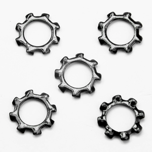 10 pièces/sac Rondelles dentées externes en acier inoxydable 304, plaquées zinc noir, oxydées noires, M3 M5 M6, pour maintien de joints d'étanchéité externes à dents étoilées - Product Image 3