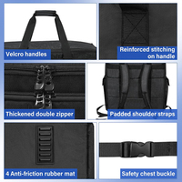 Double-Layer Desktop PC Tower Carrying Case Travel Storage Bag for Computer Chassis Large Carry Bag for Keyboard Mouse Cables