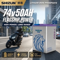 74V 50Ah LiFePO4 Lithium Battery Pack for Electric Motorcycle 72V Lithium Battery 3000 Cycles IP67 Waterproof Factory Price