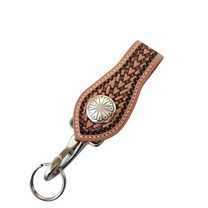 Porte-clés oblong en cuir véritable souple et durable de qualité supérieure, couleurs personnalisées OEM ODM, respectueux de l'environnement, gravure, sérigraphie - Product Image 3