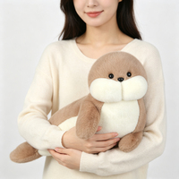 Coussin en peluche personnalisé en forme de phoque marron, oreiller animal marin doux et apaisant, cadeau d'anniversaire