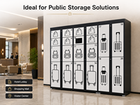 Casillero Inteligente para Equipaje en el Vestíbulo del Hotel, Gabinete de Almacenamiento de Autoservicio con Iconos Visuales para Atracciones Turísticas y Negocios de Alquiler