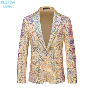 بدلة رجالية مطرزة بشعار مخصص من قطعتين سترة رجالية بدلات فاخرة لحفلة موسيقية للرجال بذلة زفاف مناسبة للجسم - Product Image 2