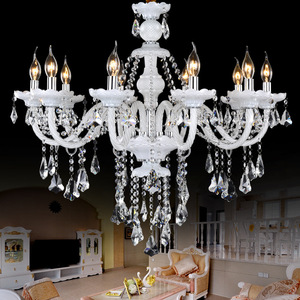 Lámpara de Araña de Cristal con Acabado Dorado, Base para Bombilla E26, LED Blanco Cálido de 3500K, Altura Ajustable, Regulable, Lámpara Colgante Grande para Sala de Estar - Product Image 3
