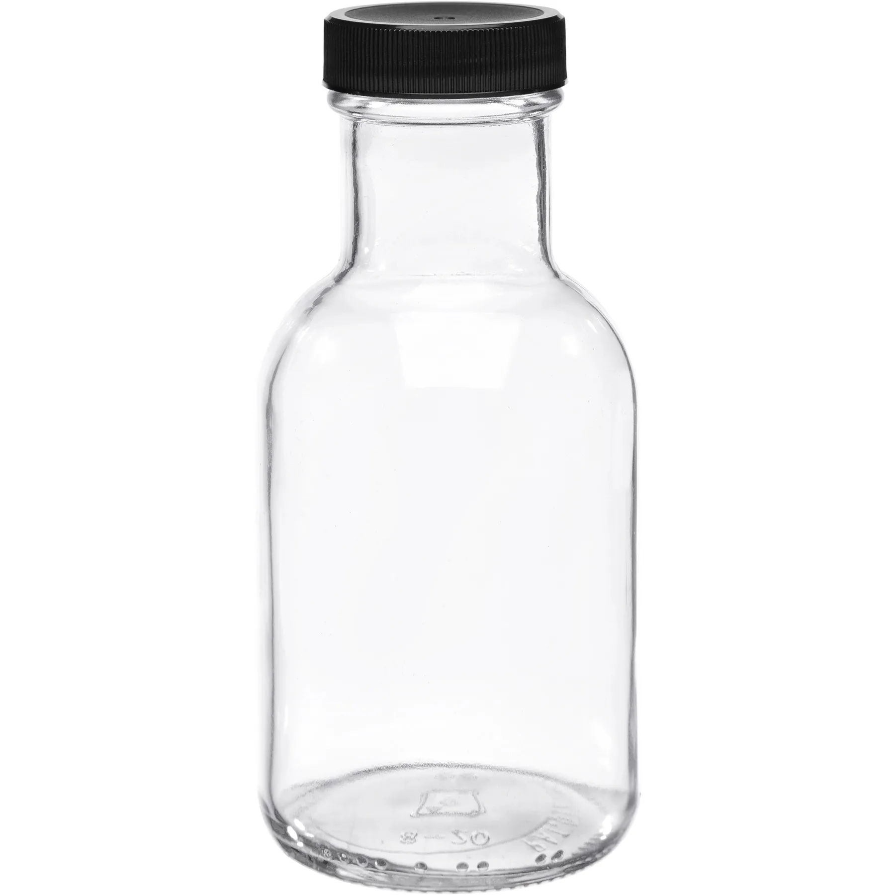 Стеклянная бутылка для соуса, 12 унций, горячая штамповка с черными пластиковыми крышками 38 мм для напитков, упакованная в футляр 12