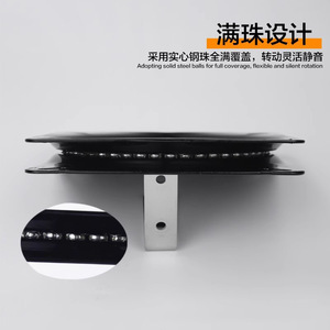 Plateau tournant carré à billes épaissies en métal noir pour support TV, accessoire de quincaillerie durable - Product Image 4