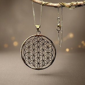 Seed and Yoga Jewelries Sacred Geometry Gold Color Pendant Boho Mandala Pendant Necklace - Product Image 1