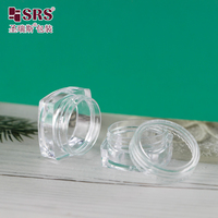 Pot cosmétique mini transparent en PS avec couvercle à vis pour crème contour des yeux, gommage pour les lèvres, kit de voyage