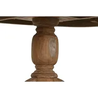Table à manger en teck 220x110x78cm Double Support Naturel