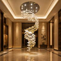 Lustre personnalisé pour hôtel, villa, escalier en colimaçon, galerie d'art, salle de banquet, projet d'éclairage suspendu