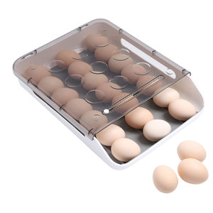 Récipients de stockage à défilement automatique à tiroir Boîte de rangement pour œufs frais de grande capacité Organisateur de plateau à œufs - Product Image 1