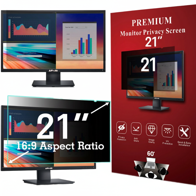 MOMOTECH 20-Inch 16:9 Widescreen Anti-Glare Privacy Screen Protector with Anti-Spy & Waterproof Features for PC Desktop Monitor